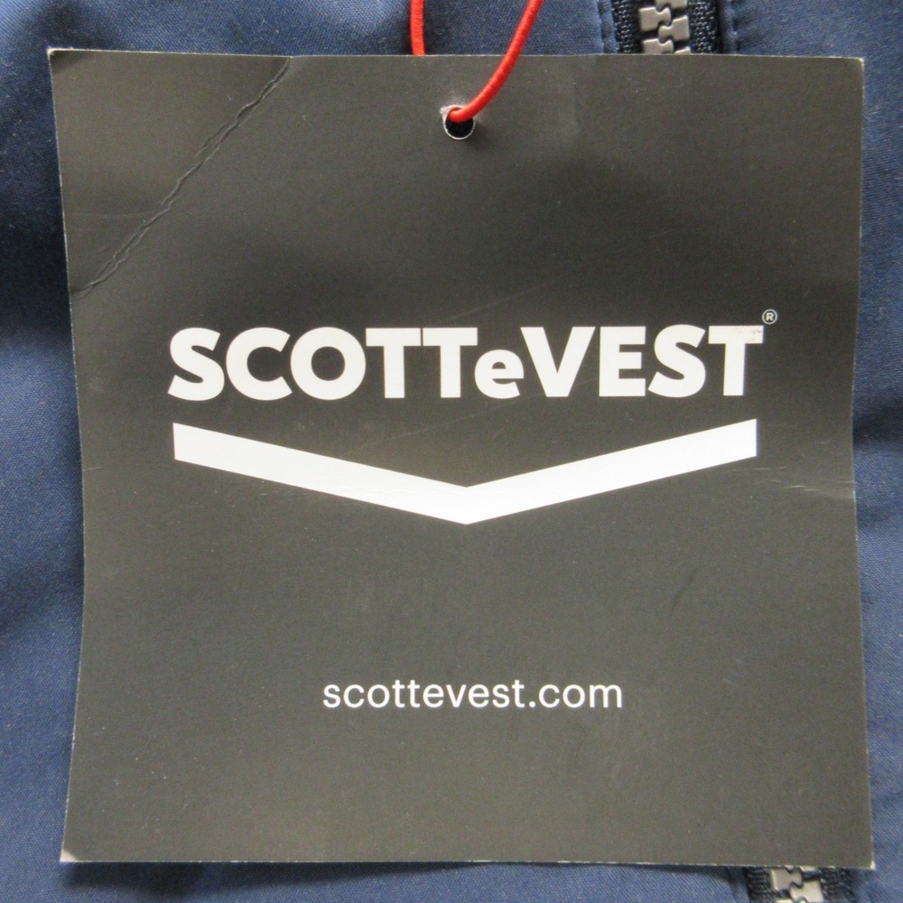SCOTTeVEST The 101 Travel Vest Mens Sz L Navy Blue Multi Hidden Pockets Tech NWT - Picture 8 of 12